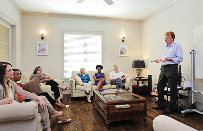 Welcoming hospital admissions area